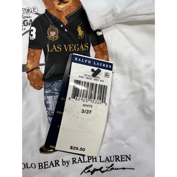 NEW! Polo Ralph Lauren Boys Bear Cotton Tee Grey 4/4T - Picture 1 of 4